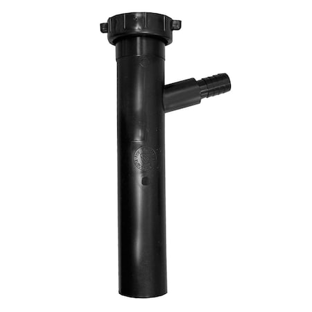 Jones Stephens 1-1/2in. x 8in. x 1/2in. Black Plastic Direct Connection Dishwasher Tailpiece P39013